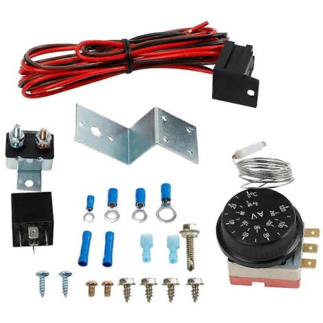Kit de câblage pour relais de commande, thermostat de réglage du ventilateur de radiateur 12 V pour bus et camions
