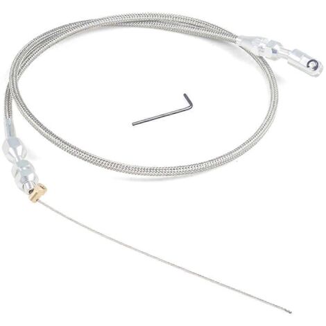 Kit de câble d'accélérateur de 36 pouces en acier inoxydable tressé pour argent