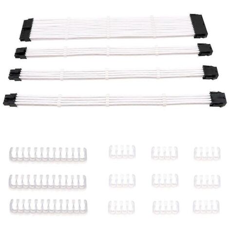 Kit de câble d'extension gainé 18AWG 24 broches pour carte mère, 8 broches pour processeur, PCIe et alimentation PC