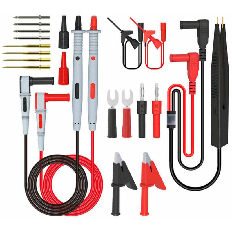 Kit de câbles de mesure de multimètre - Pointes de test électriques numériques avec pinces crocodiles