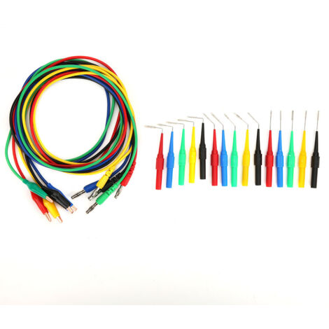 Kit de Câbles de Test avec Pinces Crocodiles et Connecteurs Banane 4mm pour Mesures Électriques