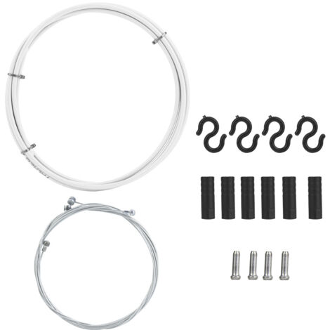 Kit de câbles et gaines de frein pour vélo de route et VTT, avec embouts et accessoires de remplacement (Blanc)