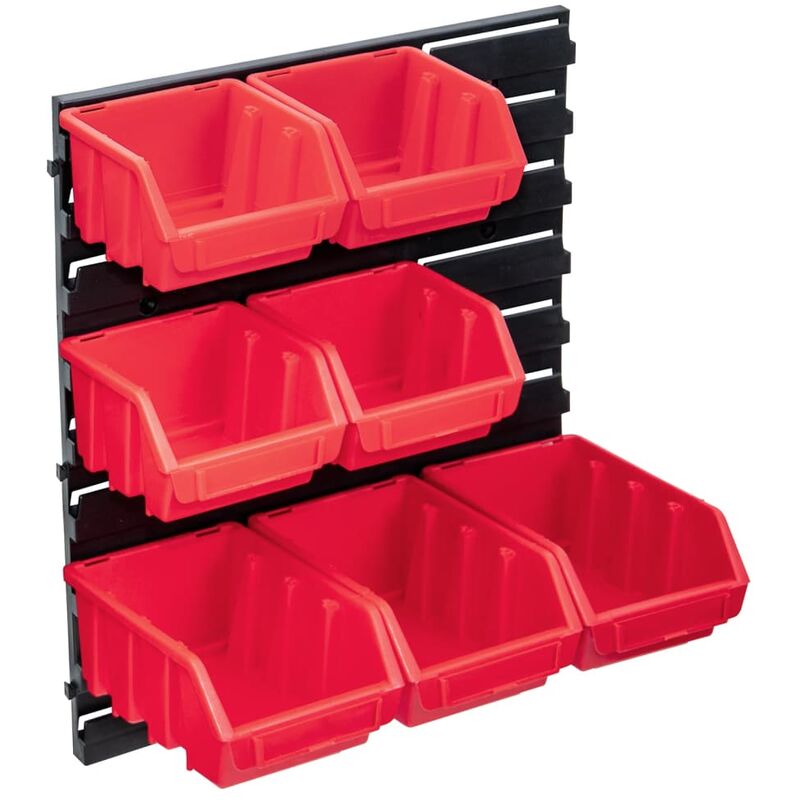 

Bh Design - Kit de cajas de almacenaje 8 pzas panel de pared rojo negro