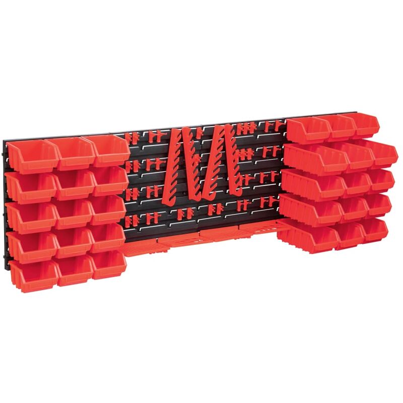 

Bh Design - Kit de cajas de almacenaje 80 pzas paneles de pared rojo negro