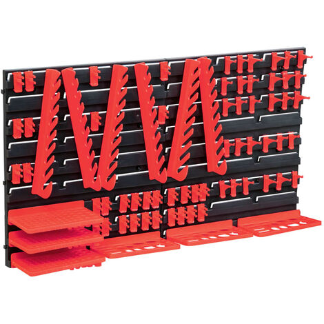 Kit de cajas de almacenaje 96 pzas paneles de pared rojo negro vidaXL