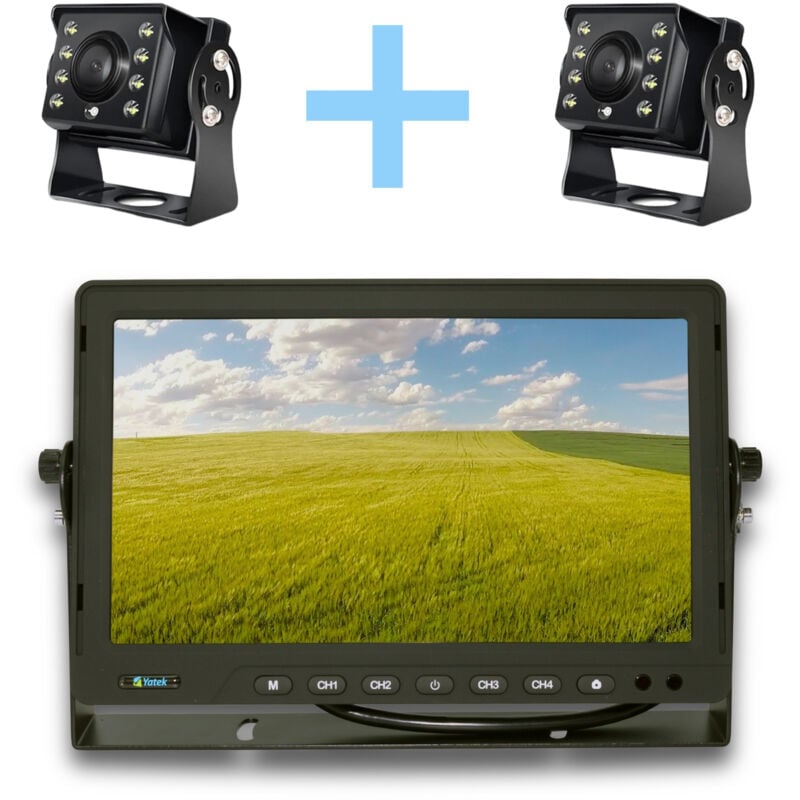 Yatek - Kit de caméra de parking Écran ahd 10' + 2 caméra 1080P 160160 degrés de vue arrière