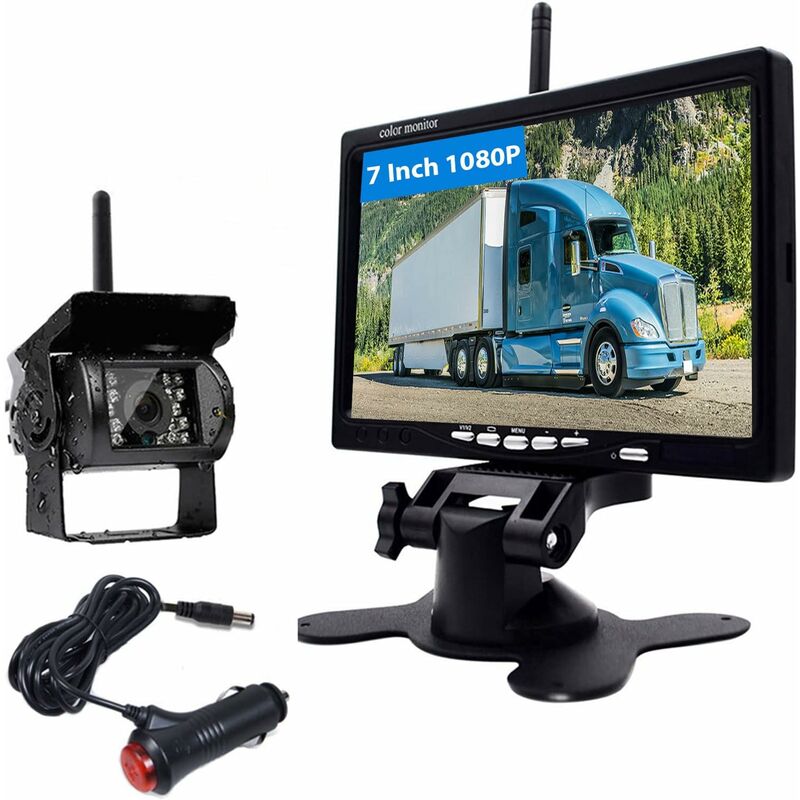 Debuns - Kit de Caméra de Recul sans Fil avec Moniteur de Voiture lcd 7' Caméra de Recul Étanche de Vision Nocturne Stabilité du Signal d'image pour