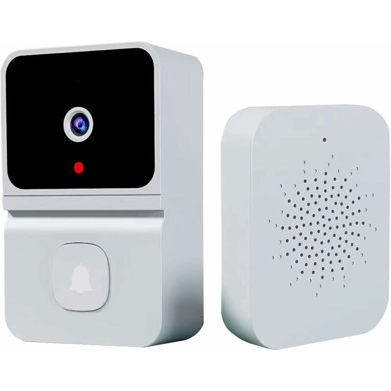 Sunxury - Kit de caméra de sonnette WiFi intelligente tuya, sonnette de visiophone sans fil avec carillon, avec vision nocturne/interphone vidéo