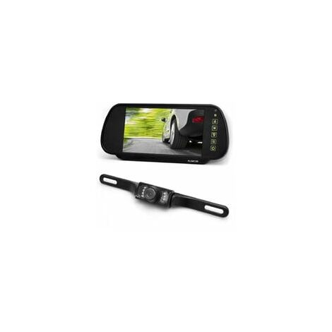 Kit de caméra, moniteur de rétroviseur avec caméra de recul étanche IP68 et système d'écran de rétroviseur, super vision nocturne pour le stationnement et la marche arrière