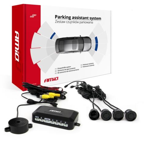 Kit de capteur de stationnement pour caméra et écran LCD, noir, 22 mm AMIO-02989