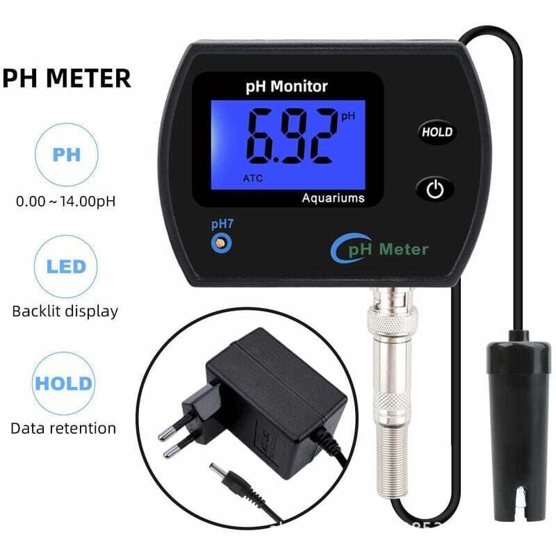 Kit de capteur de testeur de moniteur de température de pH numérique 2 en 1 0 14.0pH mesure l'étalonnage automatique