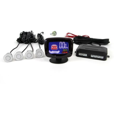 Kit de capteurs de stationnement, capteurs de recul à LED GRAF, 4 capteurs argentés AMIO-01561