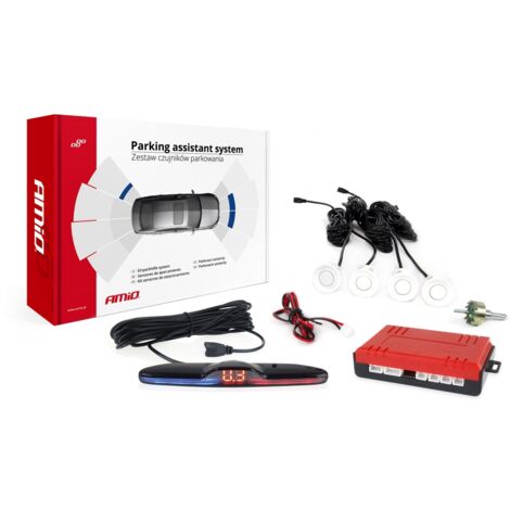 Kit de capteurs de stationnement, capteurs de recul MAX LED, 4 capteurs blancs AMIO-02289