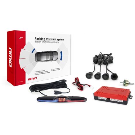 Kit de capteurs de stationnement, capteurs de recul MAX LED, 4 capteurs, noir, or, 18 mm amio-02290