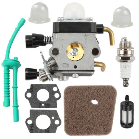 Kit de carburador con filtro de aire, manguera de combustible, junta y bujía para STIHL FS38 FS45 FS46 FS55 KM55 FS85