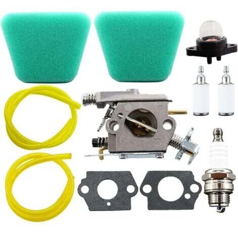 Kit de carburador para 350 351 McCulloch Mac 333 335 338 435 436 438 440 441 442 444 Walbro WT-622 Kits de accesorios de reparación Recortadora y manguera Bujía