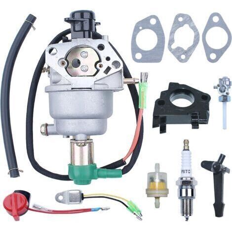 Kit de carburador para motor Honda GX390 GX340, carburador universal con bujía, junta, manguera de combustible y filtro, apto para generadores/motores de 8 HP, 9 HP, 11 HP y 13 HP.