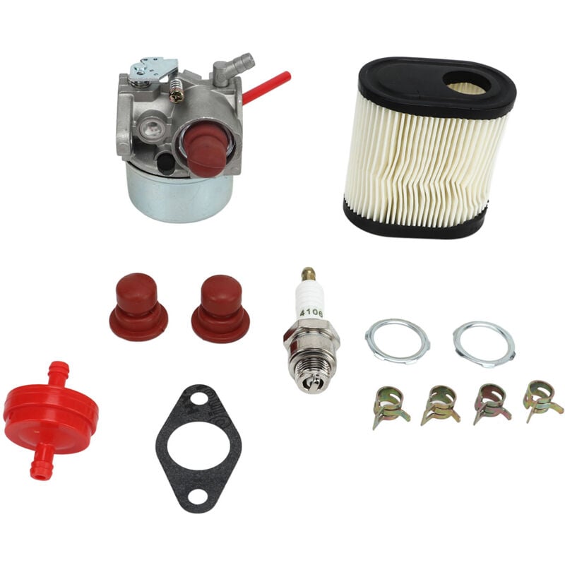 Forehill - Kit de carburateur 640350 avec bougie, filtre à air et filtre à carburant de remplacement pour moteurs Tecumseh LEV100 LEV105 LEV120