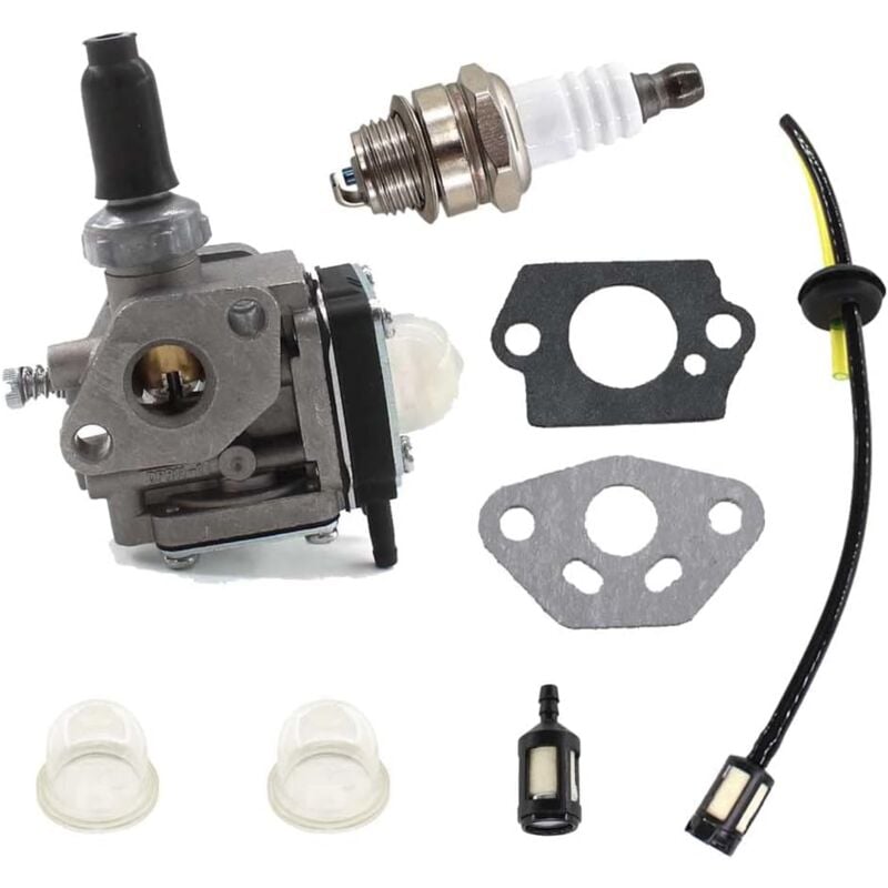 Kit de carburateur avec bougie d'allumage Filtre à essence Tuyau kit pour débroussailleuse Kawasaki TH43, TH48, KBH48A