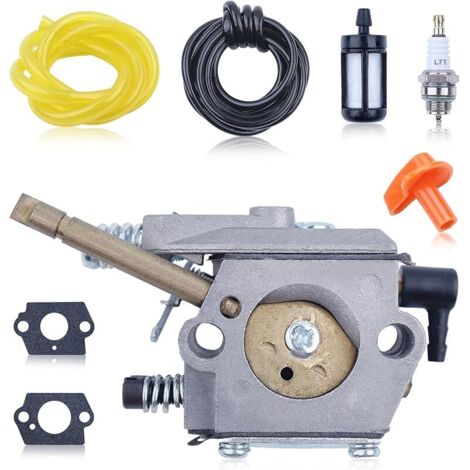 Kit de Carburateur avec joint pour Stihl FS50 FS48 FS52 FS56 FS62 FS66 FS86 FS88 Remplace pour Walbro WT-45-1 WT-45 WT-45A WT-112-1 avec bougie d'allumage, conduite de carburant, etc