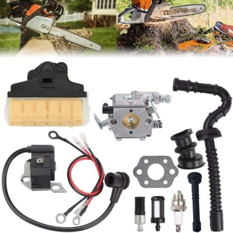 FVBJD Kit De Carburateur De Tronçonneuse Haute Performance, Bobine D'allumage De Carburateur De Tronçonneuse, pour Stihl MS210 MS230 MS250 021 023 025 tronçonneuse, remplacer pour Walbro WT-286 Carb 1123-12