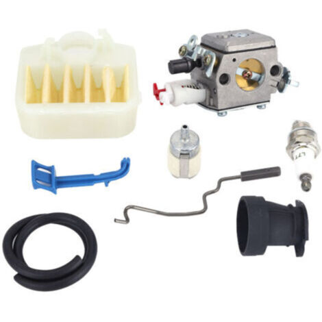 Kit de carburateur et bougie pour tronçonneuse - Compatible Husqvarna 350, 346XP, 353, 340, 345 - Kit de rechange en alliage d'aluminium, pièces de jardinage