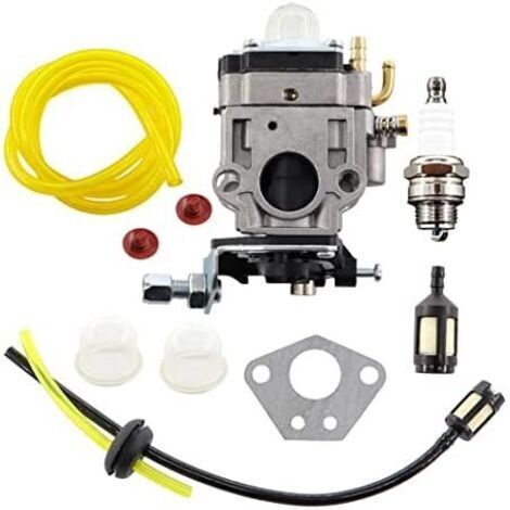 Kit de Carburateur + Joint pour débroussailleuse 52cc 49cc 43cc avec Tuyau, Bougie dallumage et Filtre à Essence