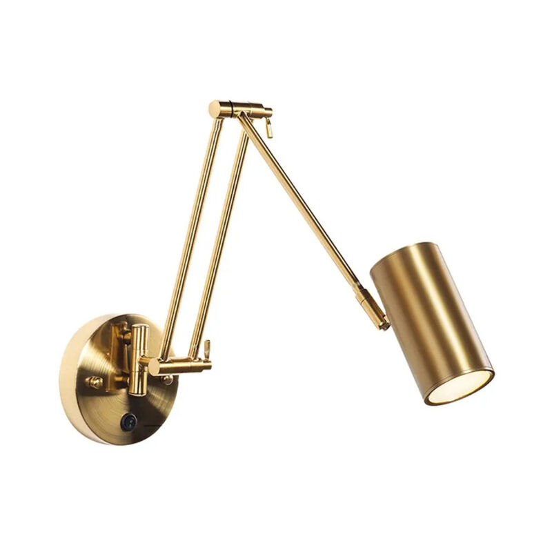 Lifcausal Applique murale design - Luminaire télescopique pivotant pour chambre et bureau, bras articulé pliable avec abat-jour épuré en éclairage