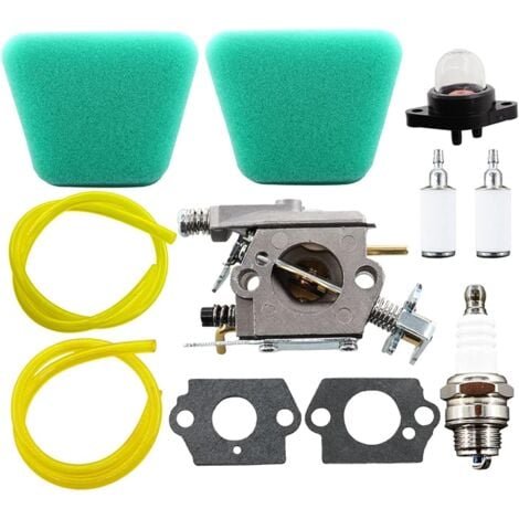 LONGZIMING Kit de Carburateur pour 350 351 McCulloch Mac 333 335 338 435 436 438 440 441 442 444 Walbro WT-622 Accessoires de réparation Kits Trimmer et Tuyau Bougie d'allumage