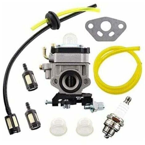 Kit de Carburateur pour Débroussailleuse AL-KO Alko, Modèles BC410, BC4535, BC4125, avec Tuyau et Filtre à Essence.