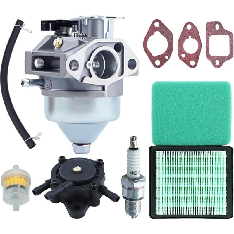 Kit de Carburateur pour Honda GCV190 Tondeuse, ADEFOL Carburateur avec Filtre à Air & Joint & Bougie & Pompe à Carburant Pièces de Rechange de Moteur