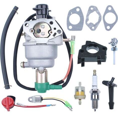 Kit de Carburateur pour Honda GX390 GX340 Moteur, Universel Carburateur avec Bougie d'allumage & Joint & Tuyau et Filtre à Carburant pour Générateur/Moteur 8HP 9HP 11HP 13HP