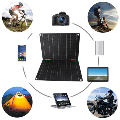 Kit de cargador portátil para coche con panel solar de 60 W, panel solar de 12 V, controlador de 60 A, cable OBD ETFE, clasificación de protección IP68 (protección contra descargas).
