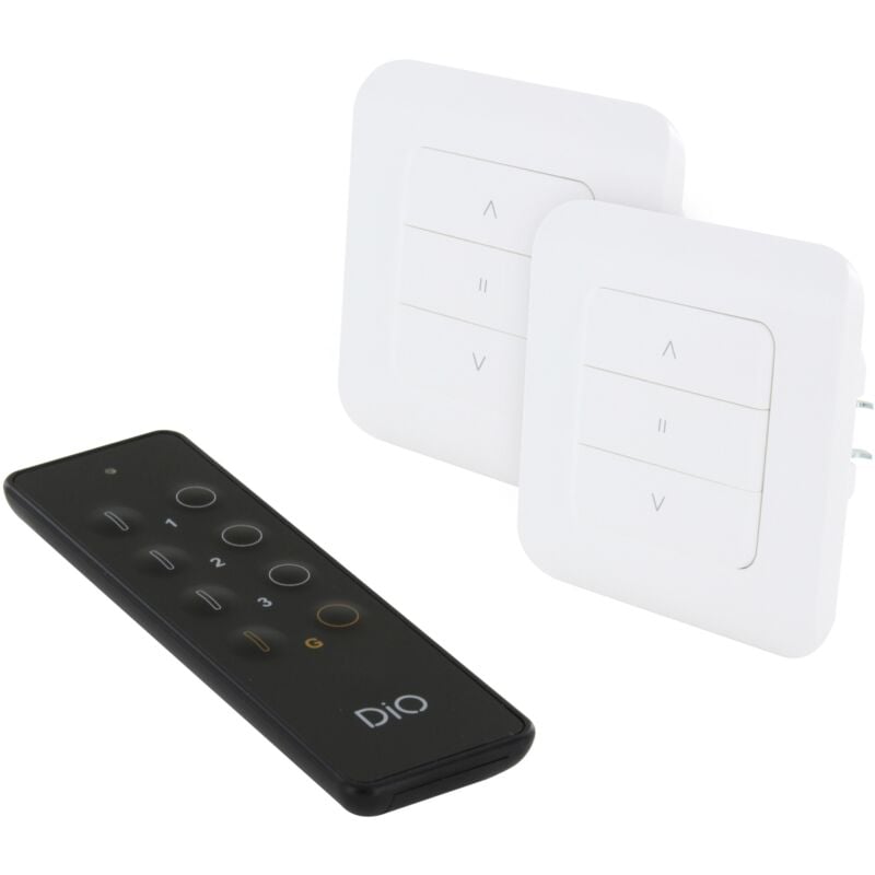 Dio Connected Home - Set de 2 interrupteurs volets roulants + télécommande - DiO