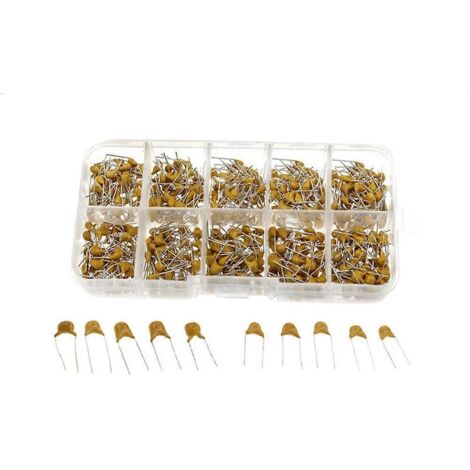 Kit de céramique monolithique de 500 pièces/boîte, 10 valeurs x 50 pièces (0,1 µF - 10 µF)