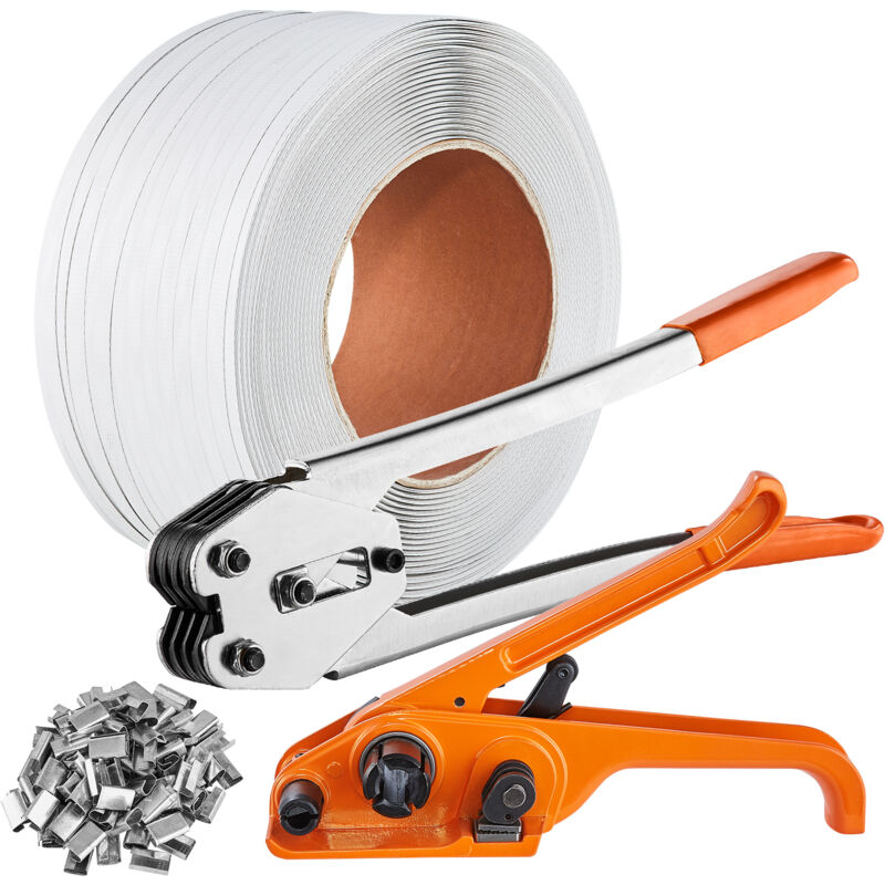 Mophorn - Kit de cerclage Banding avec outil de tension de cerclage, outil de scellage de cerclage, sangle pp de 3280 pieds, 1000 joints métalliques