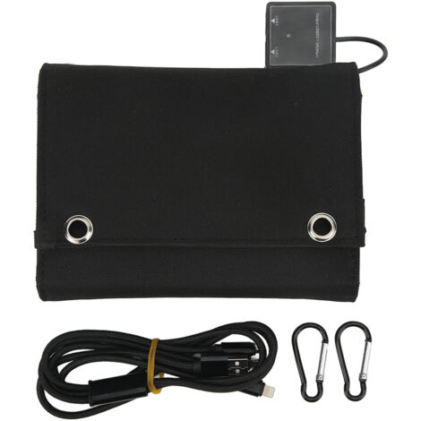Kit de chargeur solaire pliable 25W 5V 8 panneaux solaires pliables avec cble de charge USB 1 à 3 et boucle d'escalade pour l'extérieur