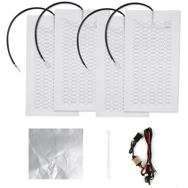Lifcausal - Kit de chauffage de siège en fibre de carbone 12 v pour 2 sièges avec interrupteur de température à 5 vitesses Housse de siège Coussin