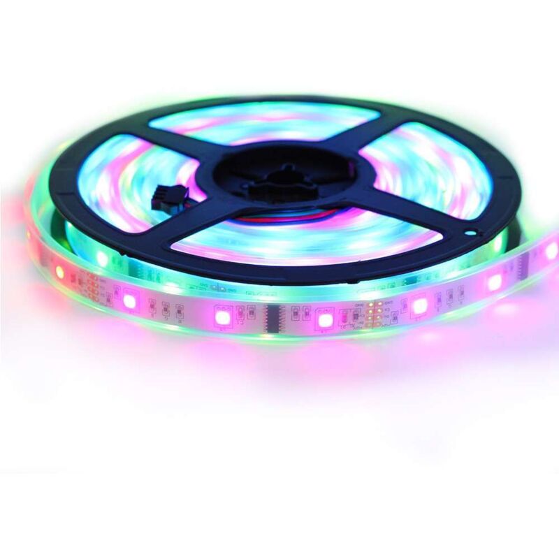 

Kit de cinta LED 5050 '6803 Magic LED' - 5 metros RGB Impermeable (IP67) con controlador y transformador | Longitud: 5 metros - Control remoto del