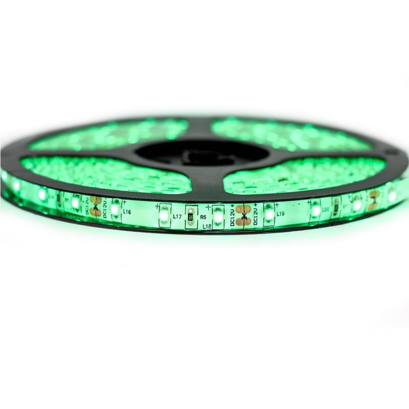 

Kit de cinta profesional 3528 - 60 leds/m - 1m, 2.5m, 5 o 10 metros a elegir - a prueba de salpicaduras de color verde (IP65) | Longitud: 5 metros