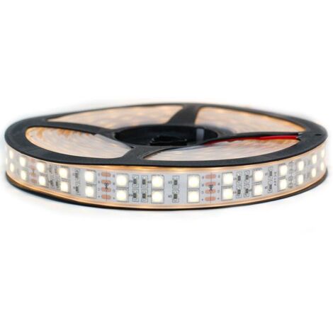 Kit de cinta profesional 5050 - 120 leds/m - 5 metros Blanco cálido impermeable (IP67)  Longitud: 5 metros - Transformador: No se incluye la fuente de alimentación