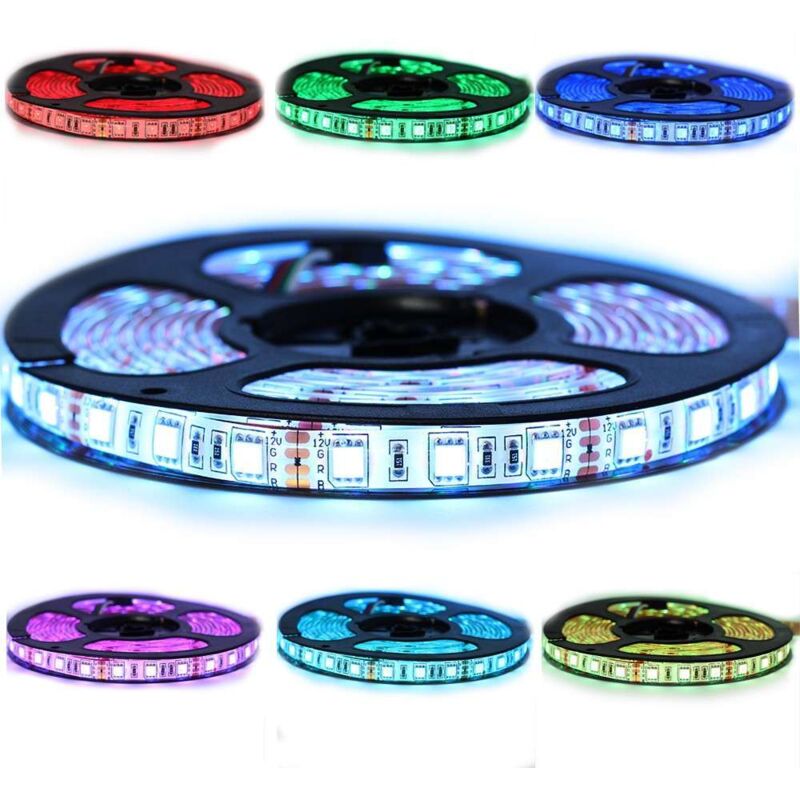 

Kit de cinta profesional 5050 - 60 leds/m - 1m, 2.5m, 5 o 10 metros a elegir - RGB anti-salpicaduras (IP65) | Control remoto del controlador: No está