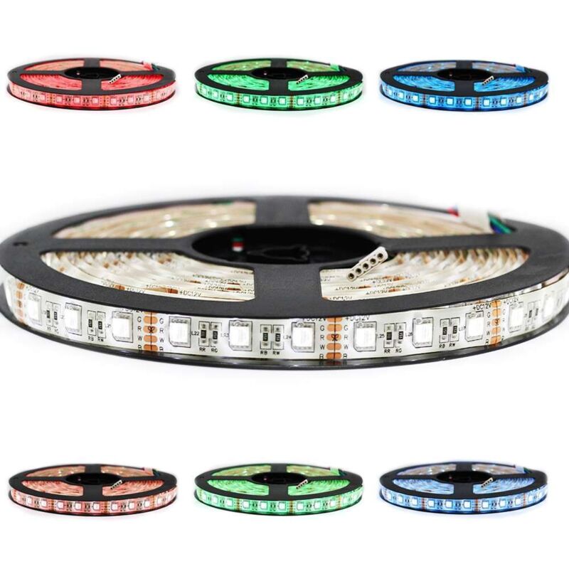 

Kit de cinta profesional 5050 - 60 leds/m - 5 m RGBW (blanco frío) a prueba de salpicaduras (IP65) con controlador y transformad | Longitud: 5 metros