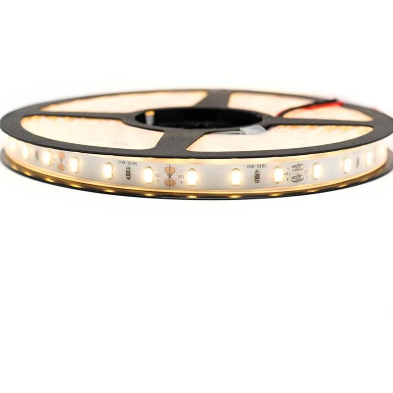 

Kit de cinta profesional 5630 - 60 leds/m - 5 metros Blanco cálido impermeable (IP67) | Longitud: 5 metros - Transformador: Fuente de alimentación
