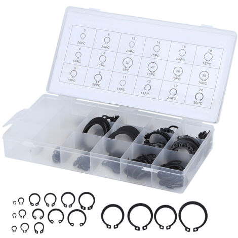 Kit de circlips externes E-Clip, assortiment de 300 pièces, 2-32mm