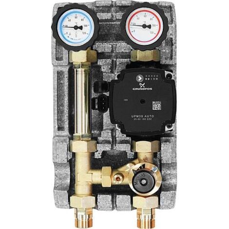 Kit de circuit de chauffage Easyflow DN20 (3/4") avec vanne mélangeuse à 3 voies sans moteur mélangeur avec pompe Grundfos