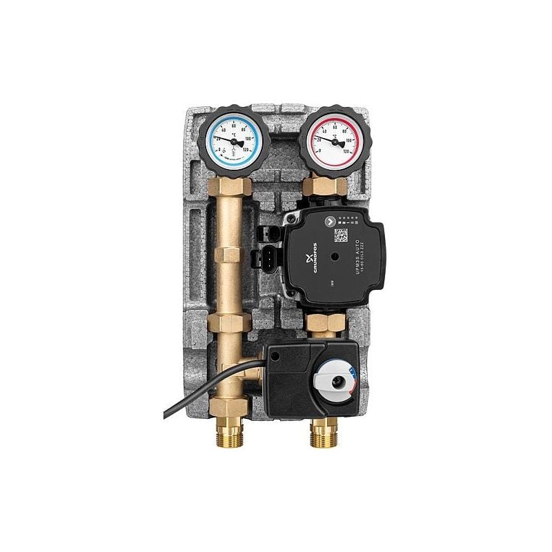 Kit de circuit de chauffage Easyflow DN20 (3/4') avec vanne mélangeuse à 3 voies avec moteur mélangeur avec pompe Grundfos