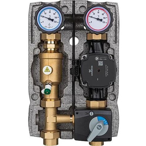 Kit de circuit de chauffage Easyflow DN25 (1") avec vanne mélangeuse à 3 voies avec séparateur de magnétite, pompe Grundfos