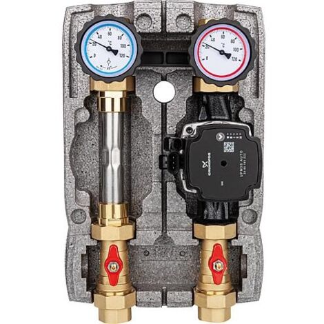 Kit de circuit de chauffage Easyflow DN25 (1") non mélangé avec circuit de compteur de chaleur, pompe Grundfos UPM3S AUTO 25-60