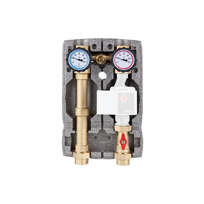 Banyo - kit de circuit de chauffage Easyflow DN25 R1' avec isolation non melange avec vanne de decharge